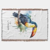 カラフルトゥーカンの枝の上に座る スローブランケット (正面)
