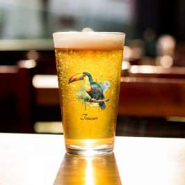 カラフルトゥーカンの枝の上に座る タンブラーグラス