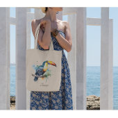 カラフルトゥーカンの枝の上に座る トートバッグ