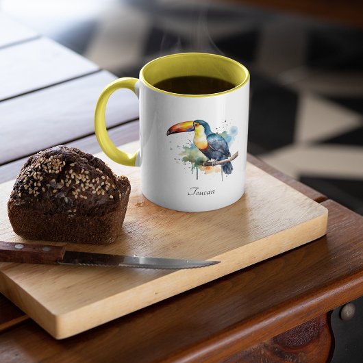 カラフルトゥーカンの枝の上に座る マグカップ