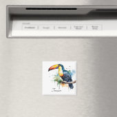 カラフルトゥーカンの枝の上に座る マグネット (インサイチュ (食洗機))