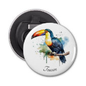 カラフルトゥーカンの枝の上に座る 栓抜き (正面)