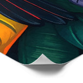 カラフルトカンジャングルアート – 熱帯鳥 ポスター (角)