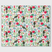 カラフルトスカーナ熱帯花パターン ラッピングペーパー (フラット)