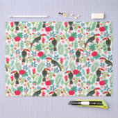 カラフルトスカーナ熱帯花パターン 薄葉紙 (クラフト)