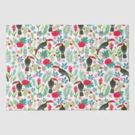 カラフルトスカーナ熱帯花パターン 薄葉紙