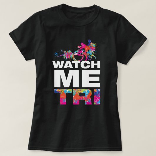 カラフルトライアスロン応援モダンロゴTシャツ Tシャツ (デザイン正面)