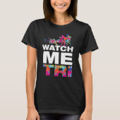 カラフルトライアスロン応援モダンロゴTシャツ Tシャツ (正面)