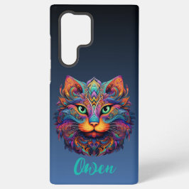 カラフルトライバル猫名前をカスタムする SAMSUNG GALAXY S22 ULTRAケース