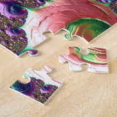 カラフルトリップ(幻覚体験)のようなGroovy Spiral鮮やか Fractal Art ジグソーパズル (側面)