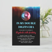 カラフルトレンディーのダブルデジットの時代誕生日 招待状 (スタンド正面)