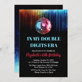 カラフルトレンディーのダブルデジットの時代誕生日 招待状
