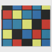 カラフルトレンディータイル青イエローレッド ラッピングペーパー (フラット)