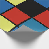 カラフルトレンディータイル青イエローレッド ラッピングペーパー (角)