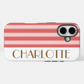 カラフルトレンディーモダンブライトカラーシストライプリーズ Case-Mate iPhoneケース (裏面 (横))