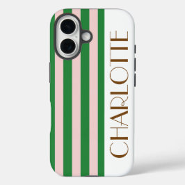 カラフルトレンディーモダンブライトカラーシストライプリーズ iPhone 16ケース