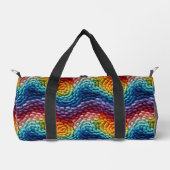 カラフルトレンディーレインボーニット模様 ダッフルバッグ (正面)