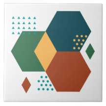 カラフルトレンディーレトロ幾何学青白