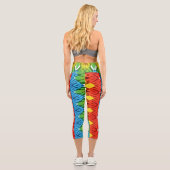 カラフルトレンディー布のジグザグ模様のキャプリ カプリレギンス (裏面)