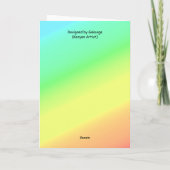 カラフルトレンディー戦士の女性ハッピーバースデー カード (裏面)