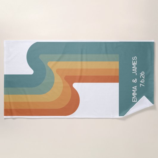 カラフルトレンディー結婚ギフトビーチタオル ビーチタオル (正面)