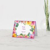 カラフルトロピカルウェディング ゲスト名 席札カード サンキューカード (裏面)