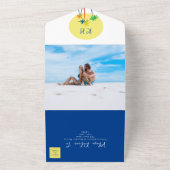 カラフルトロピカルビーチウェディング オールインワン招待状 (外側)