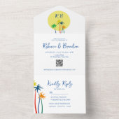 カラフルトロピカルビーチウェディング オールインワン招待状 (内側)