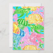 カラフルトロピカルフィッシュパーティーの招待状 招待状 (裏面)