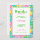 カラフルトロピカルフィッシュパーティー招待状 招待状 (正面)