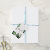 カラフルトロピカルフラル | グリーンブライダルシャワー ギフトタグ (より糸付き)