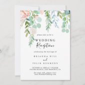 カラフルトロピカルフラワーのウェディングパーティ 招待状 (正面)