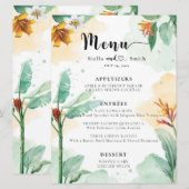 カラフルトロピカルフラワーのウェディング メニュー (正面/裏面)