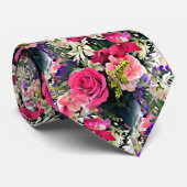 カラフルトロピカルフラワーズ フラワーティアーティスティックネックタイ ネクタイ (ロール)