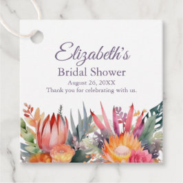 カラフルトロピカルフラワーズ ブライダルシャワー フェイバータグ