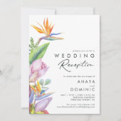 カラフルトロピカルフラワーズ | 結婚式の披露宴 招待状 (正面)