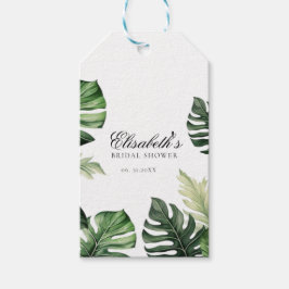カラフルトロピカルフラワーズ | 緑豊かな ブライダルシャワー ギフトタグ