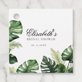 カラフルトロピカルフラワーズ | 緑豊かな ブライダルシャワー フェイバータグ