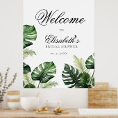 カラフルトロピカルフラワーズ | 緑豊かな ブライダルシャワー ポスター (キッチン)