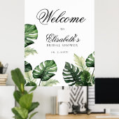 カラフルトロピカルフラワーズ | 緑豊かな ブライダルシャワー ポスター (ホームオフィス)