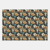 カラフルトロピカルフラワーリング ラッピングペーパーシート (正面3)