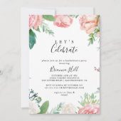 カラフルトロピカルフラワーレッツセレブレートパーティ 招待状 (正面)