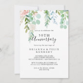 カラフルトロピカルフラワー50周年結婚記念日 招待状 (正面)