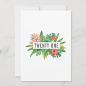 カラフルトロピカルプランツトゥエンティーワン誕生日パーティー 招待状 (裏面)