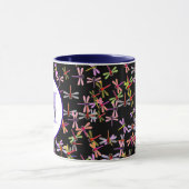 カラフルトンボのパーソナライズされたマグカップ マグカップ (中央)