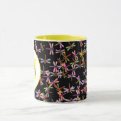 カラフルトンボのパーソナライズされたマグカップ マグカップ (中央)