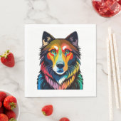 カラフルドッググラフィック –  スタンダードランチョンナプキン (インサイチュ)