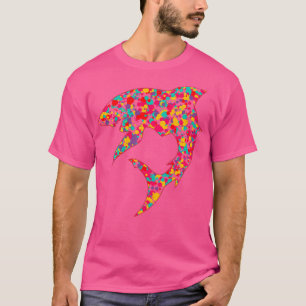 カラフルドットシャーク国際的ドットデイシャーク Tシャツ