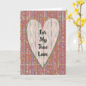 カラフルドットハートトゥルー ラブ アート ヴァレンタイン カード (黄色い花)