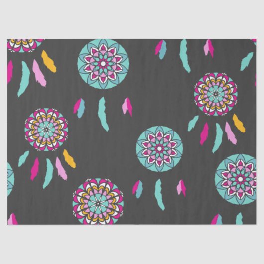 カラフルドリームキャッチャーティッシュペーパー 薄葉紙 (正面)